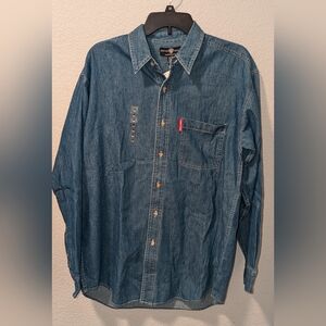 Looney Tunes Denim Shirt Vintage 1995 Embroidered Tweety Birds New With Tags